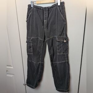 GARAGE Cargo Loose Fit Women Pants Size Small Black Color